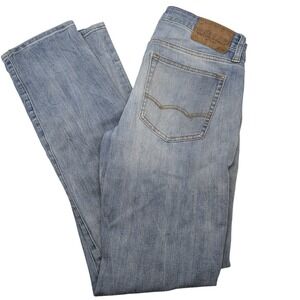 American Eagle Extreme Flex 4 Slim Straight Light Wash Jeans 30x34 Mens Blue